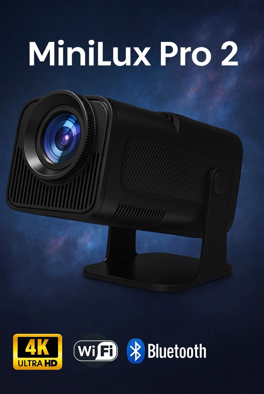 MiniLux Pro 2 – Smart Mini Projector with Bluetooth and WiFi (2026 Model)